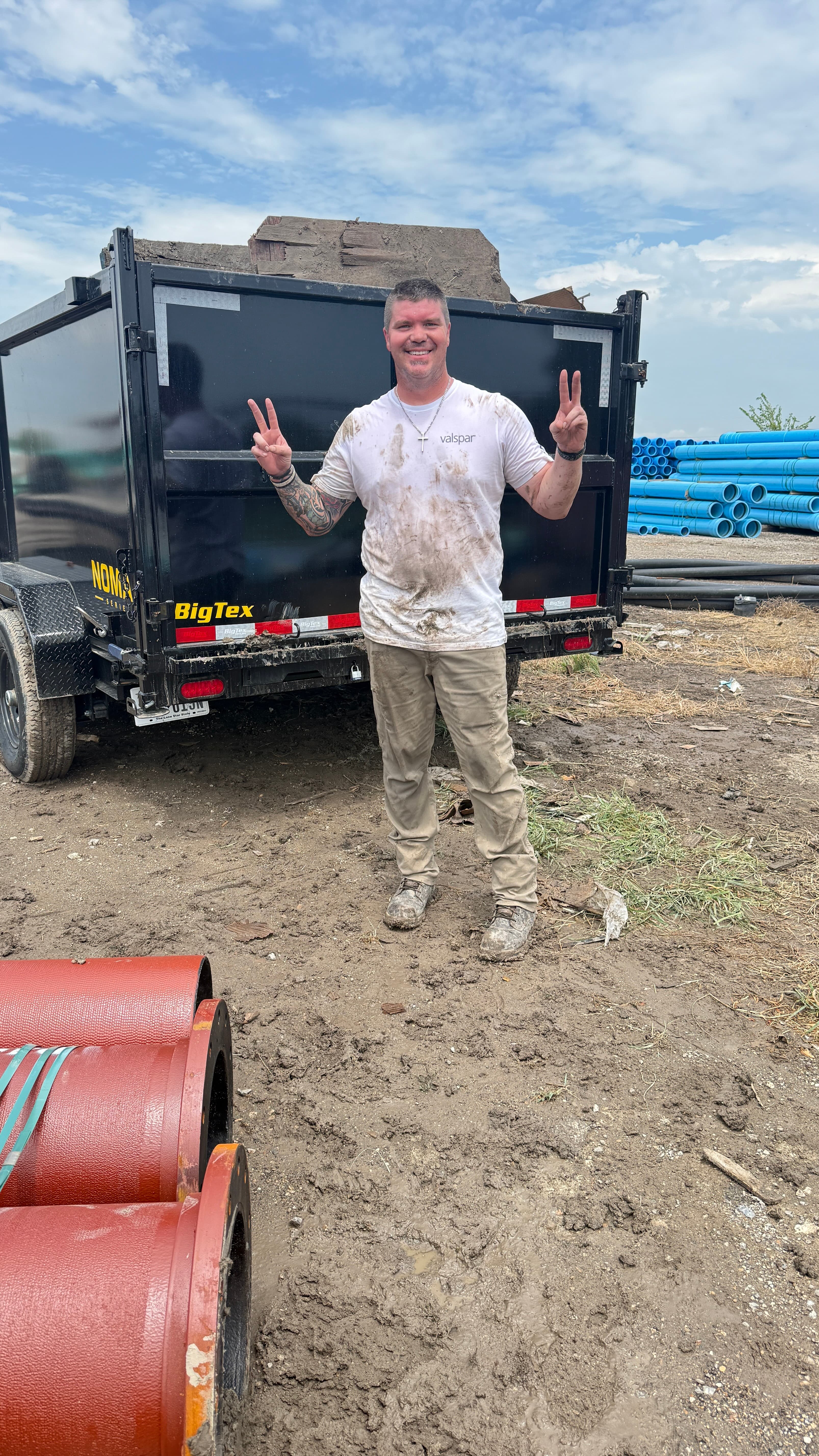 EFE team with dump trailer